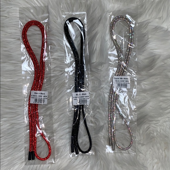 RHINESTONE HOODIE STRINGS 4 COLORS AVAIL - Picture 5 of 17